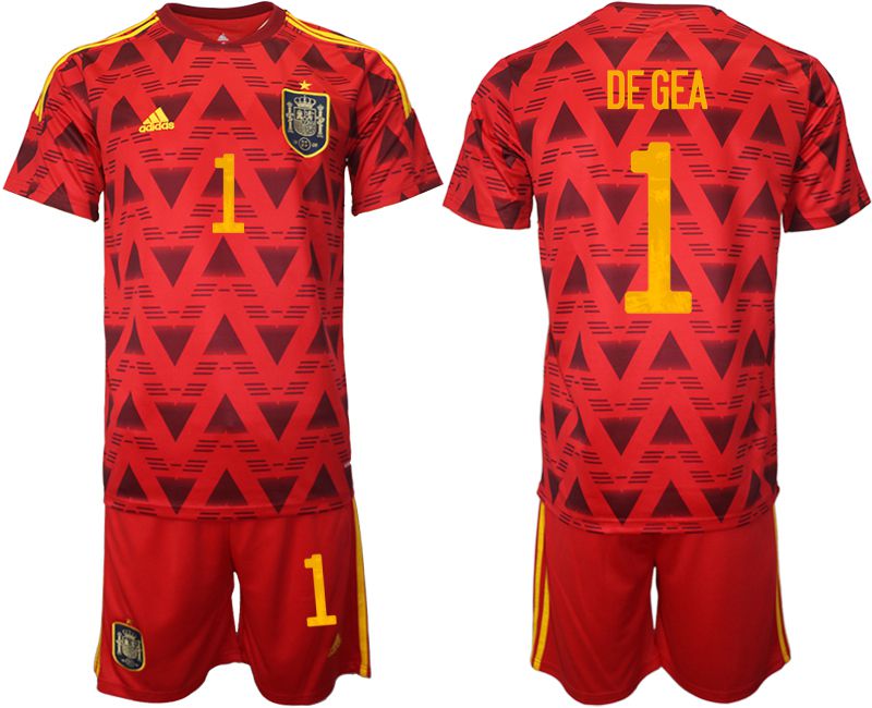 Men 2022 World Cup National Team Spain home red #1 Soccer Jerseys->spain jersey->Soccer Country Jersey